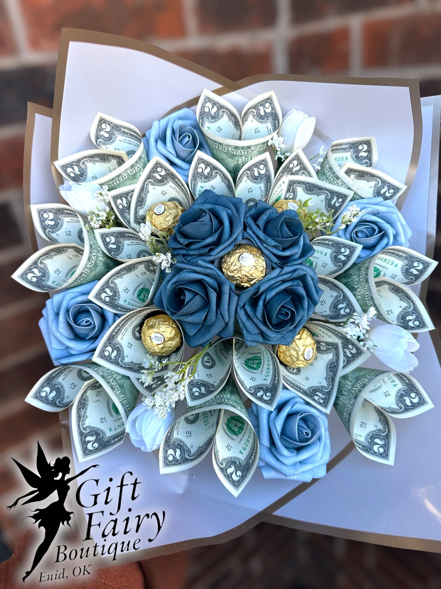 Dozen Rose Money Bouquet