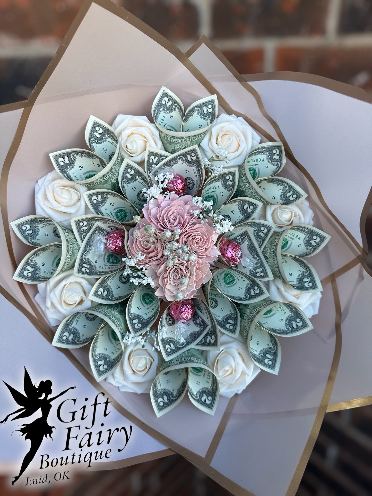 Dozen Rose Money Bouquet