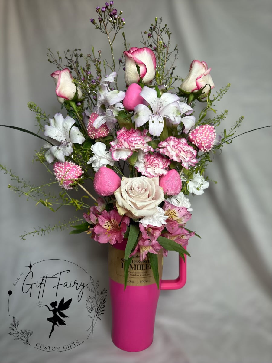 STANLEY Bouquet of flowers and chocolate covered strawberries