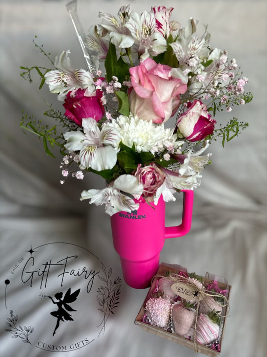 STANLEY Bouquet of flowers and chocolate covered strawberries